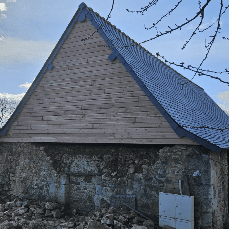 Morin Construction Bois Charpentier Tierce Habillage Pignon En Ossature Bois A Tierce Avant Apres 2